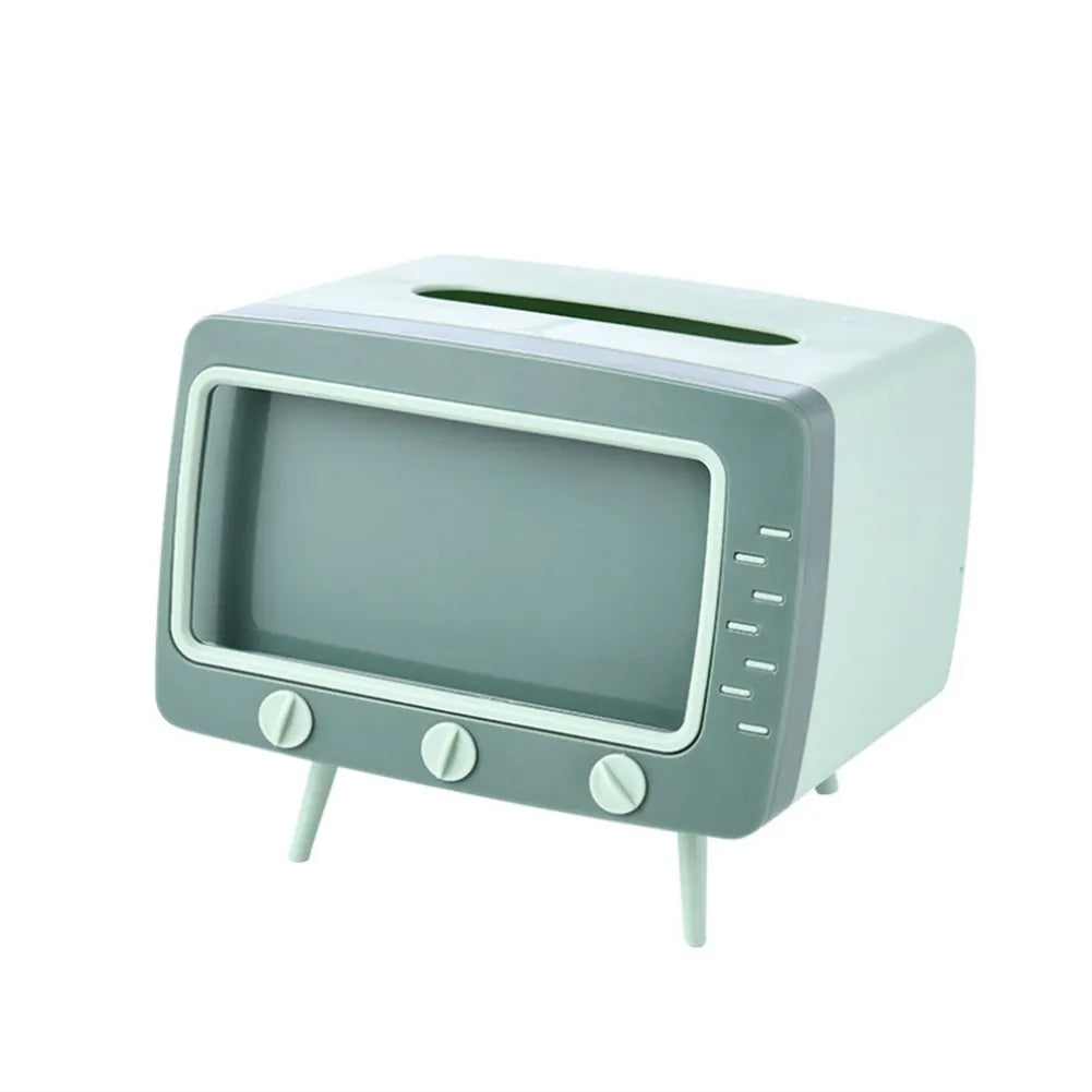 Soporte para teléfono con caja de pañuelos para TV