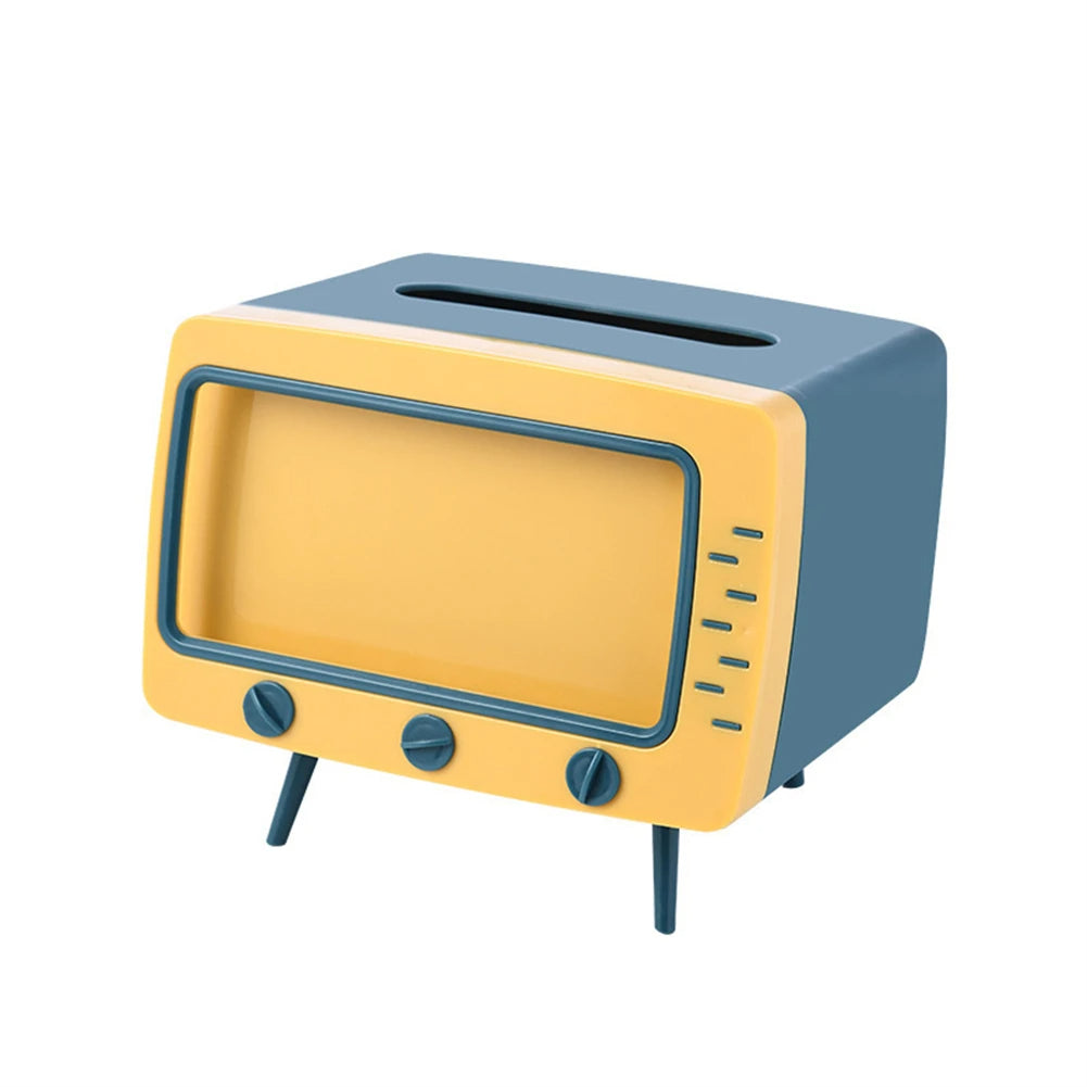 Soporte para teléfono con caja de pañuelos para TV