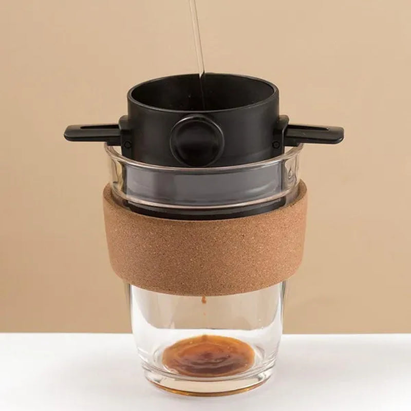 Portable Coffee Filter Stainless Steel Drip Coffee Tea Holder Reusable Coffee Dripper Household Drinkware Drop Filter Stainless Steel Filter Cup