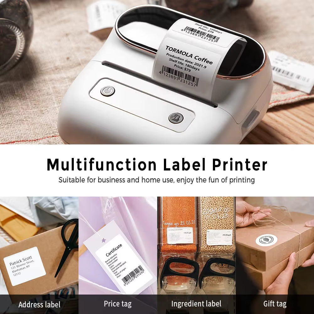 M220 Label Printer 75Mm Thermal Label Maker for Barcode Address Labeling Mailing File Folder Labels for Phone & PC
