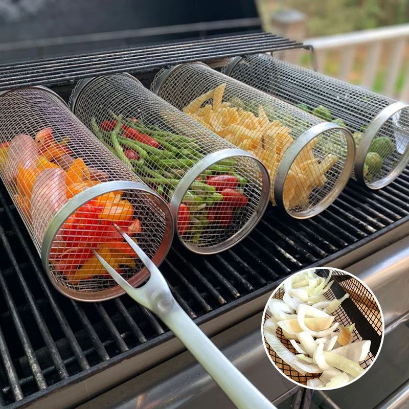 Cesta para parrilla de barbacoa de acero inoxidable