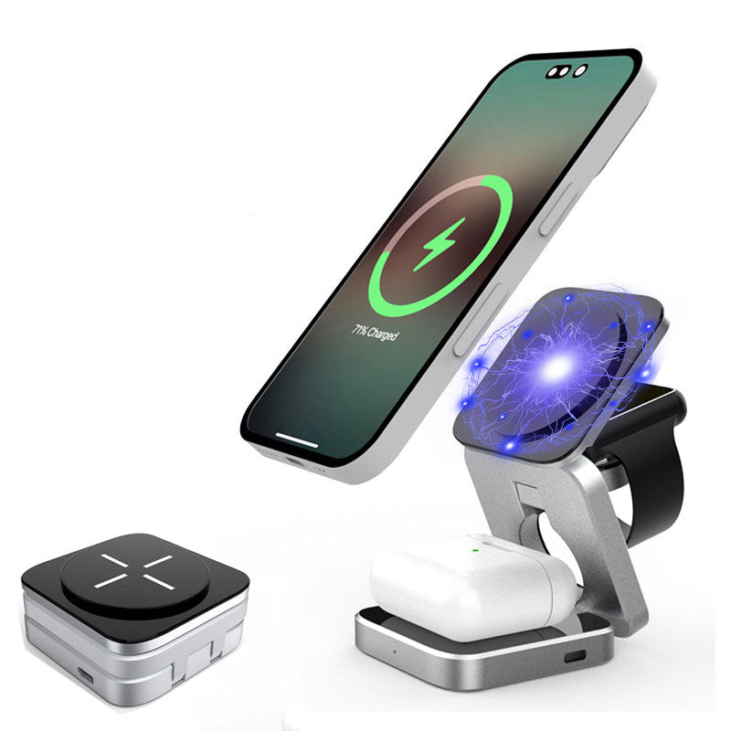 Cargador inalámbrico portátil plegable 3 en 1