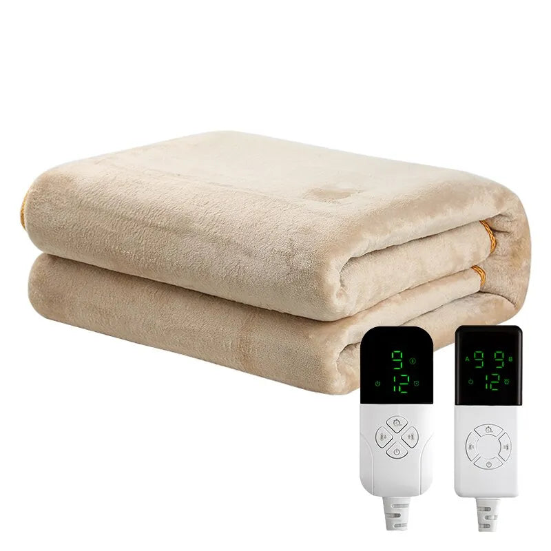 Manta térmica suave de forro polar para invierno, cálida y eléctrica.
