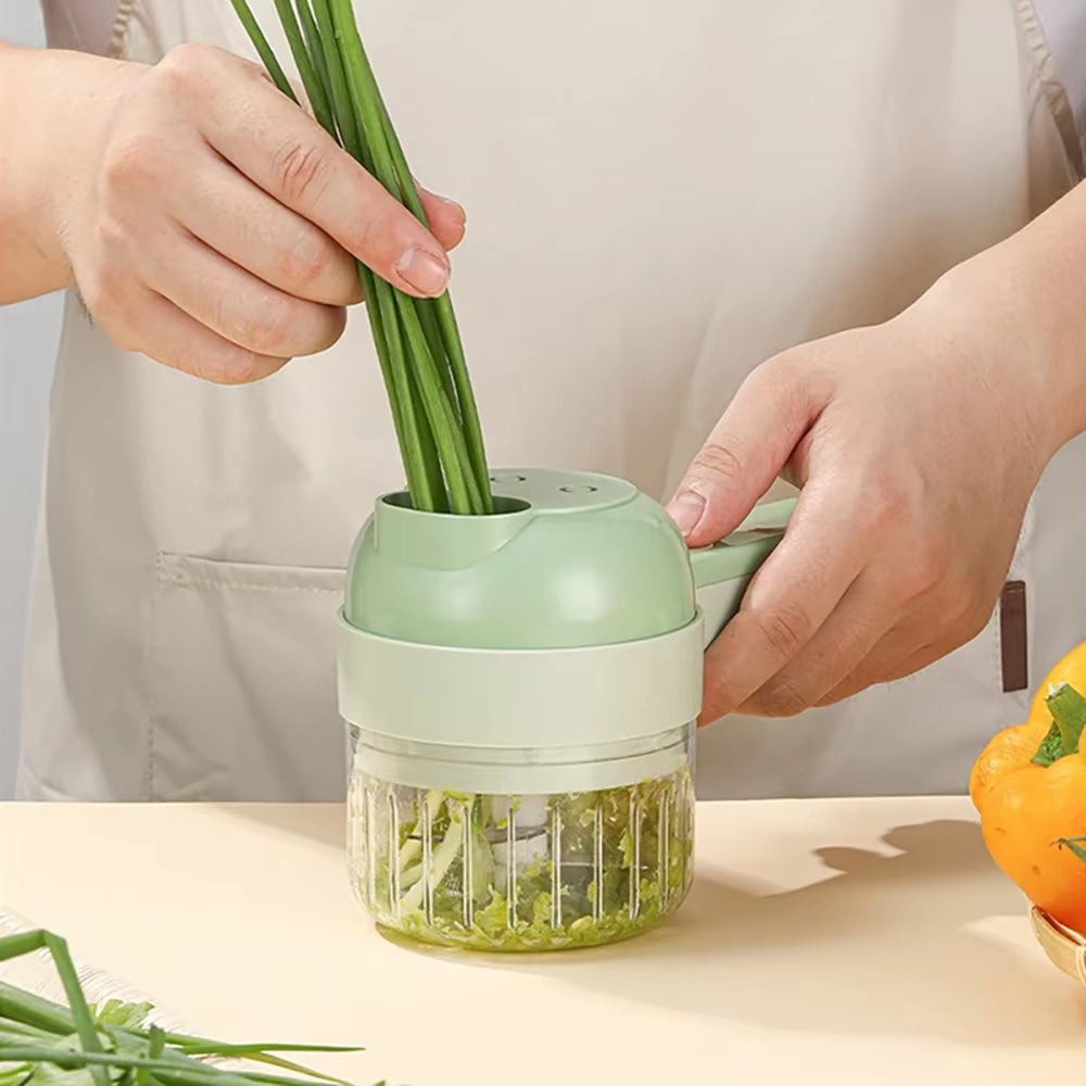 New Multi-Functional Vegetable Cutter Wireless Electric Garlic Beater Cut Onion Chili Processor Handheld Gatling Cooking Machine