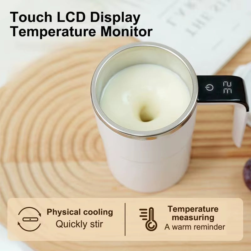 Automatic Mix Stirring Coffee Mugs Portable Automatic Mixing Cup Rechargeable Self Stirring with LCD Display Coffee Cup Mixer