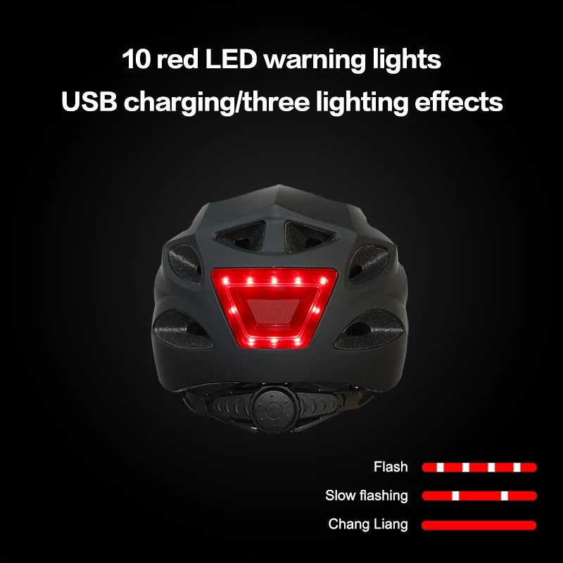 LEDランプ サイクリング 自転車ヘルメット LEDテールライト付き