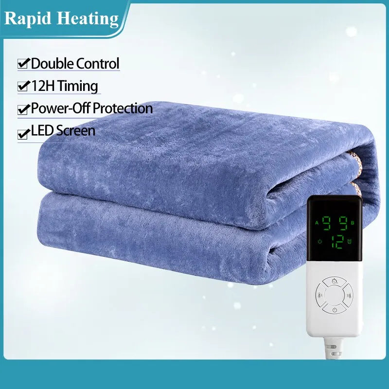 Manta térmica suave de forro polar para invierno, cálida y eléctrica.