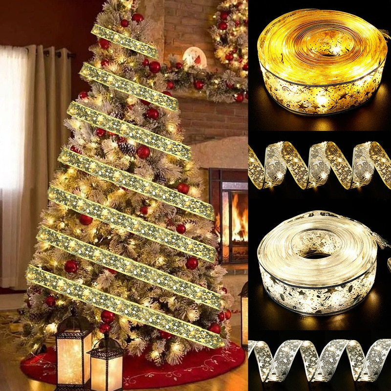 LED ストリング クリスマス リボン ライト