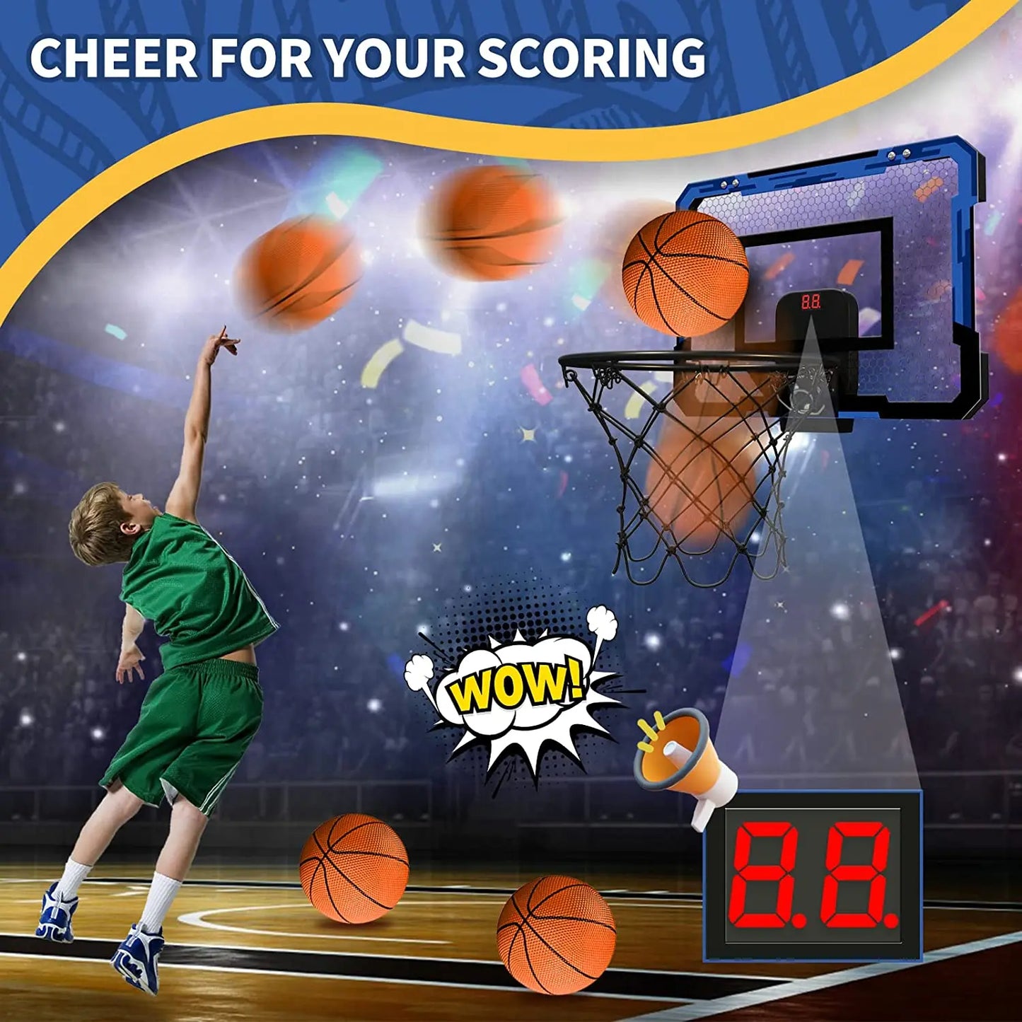 Aro de baloncesto de pared para entrenamiento en interiores