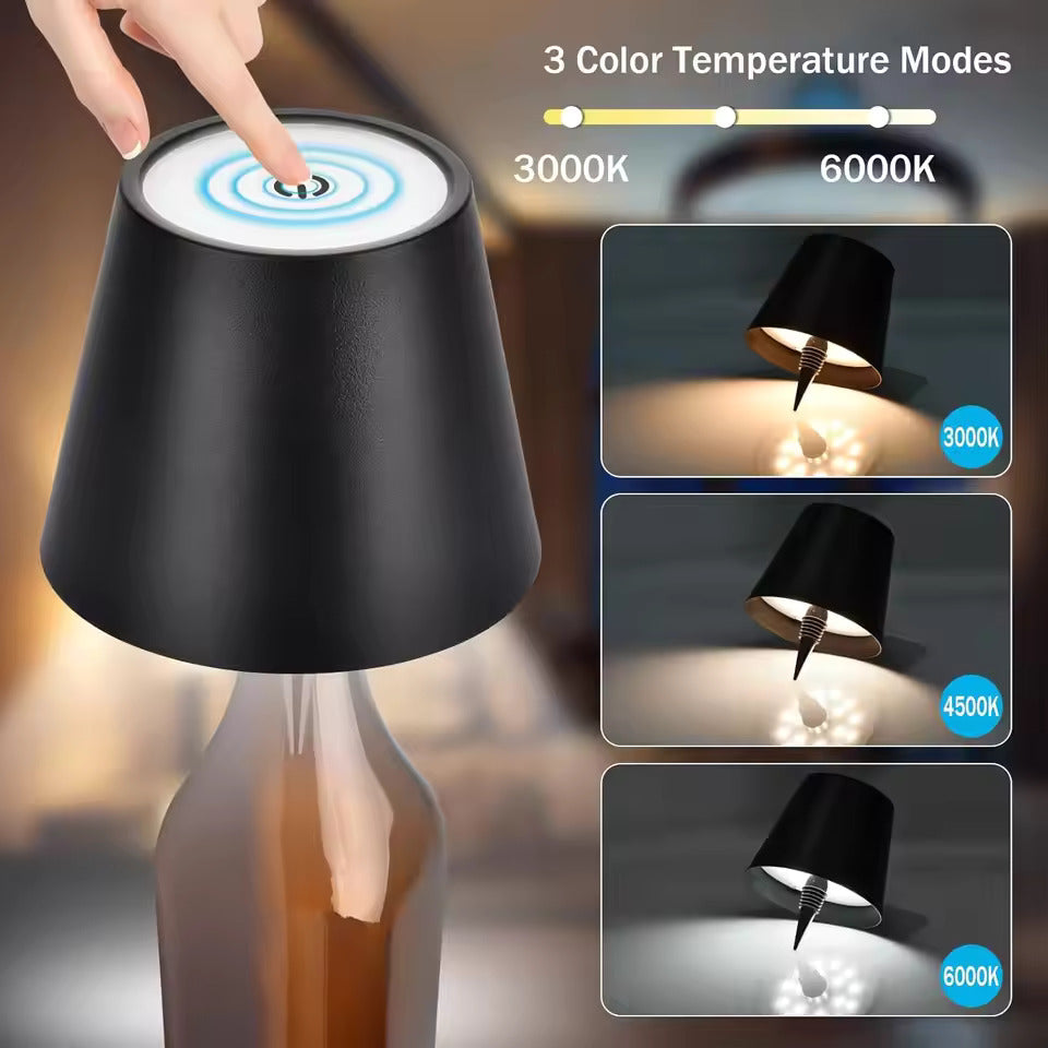 Lámpara de mesa LED con forma de botella