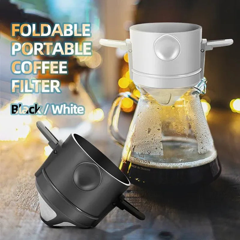 Portable Coffee Filter Stainless Steel Drip Coffee Tea Holder Reusable Coffee Dripper Household Drinkware Drop Filter Stainless Steel Filter Cup