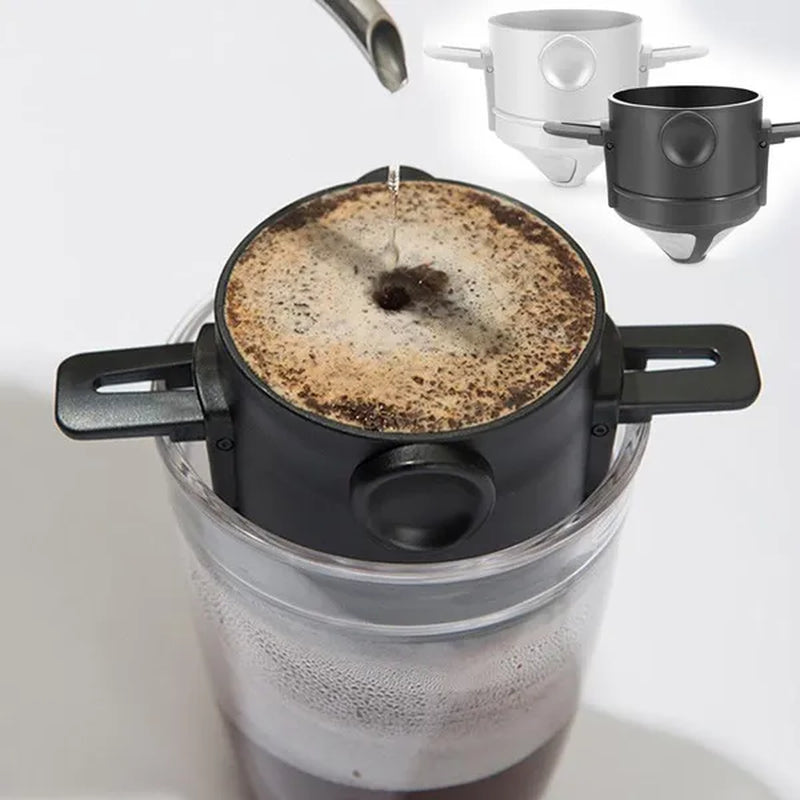 Portable Coffee Filter Stainless Steel Drip Coffee Tea Holder Reusable Coffee Dripper Household Drinkware Drop Filter Stainless Steel Filter Cup