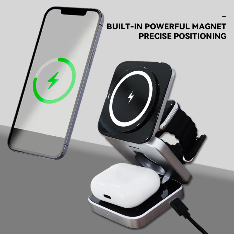 Cargador inalámbrico portátil plegable 3 en 1