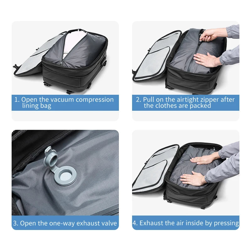 Mochila de viaje al vacío