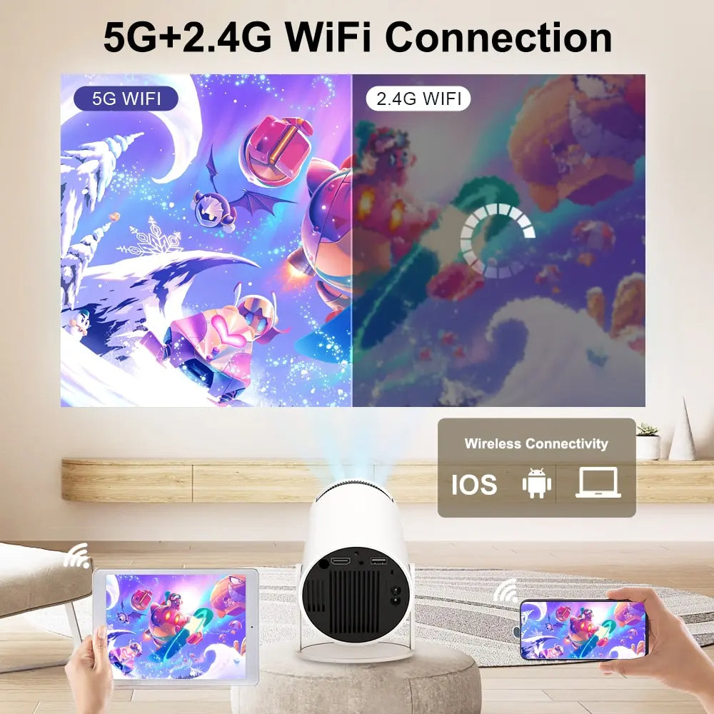 HY300 ミニプロジェクター 4K Android 11 WIFI6 BT5.0