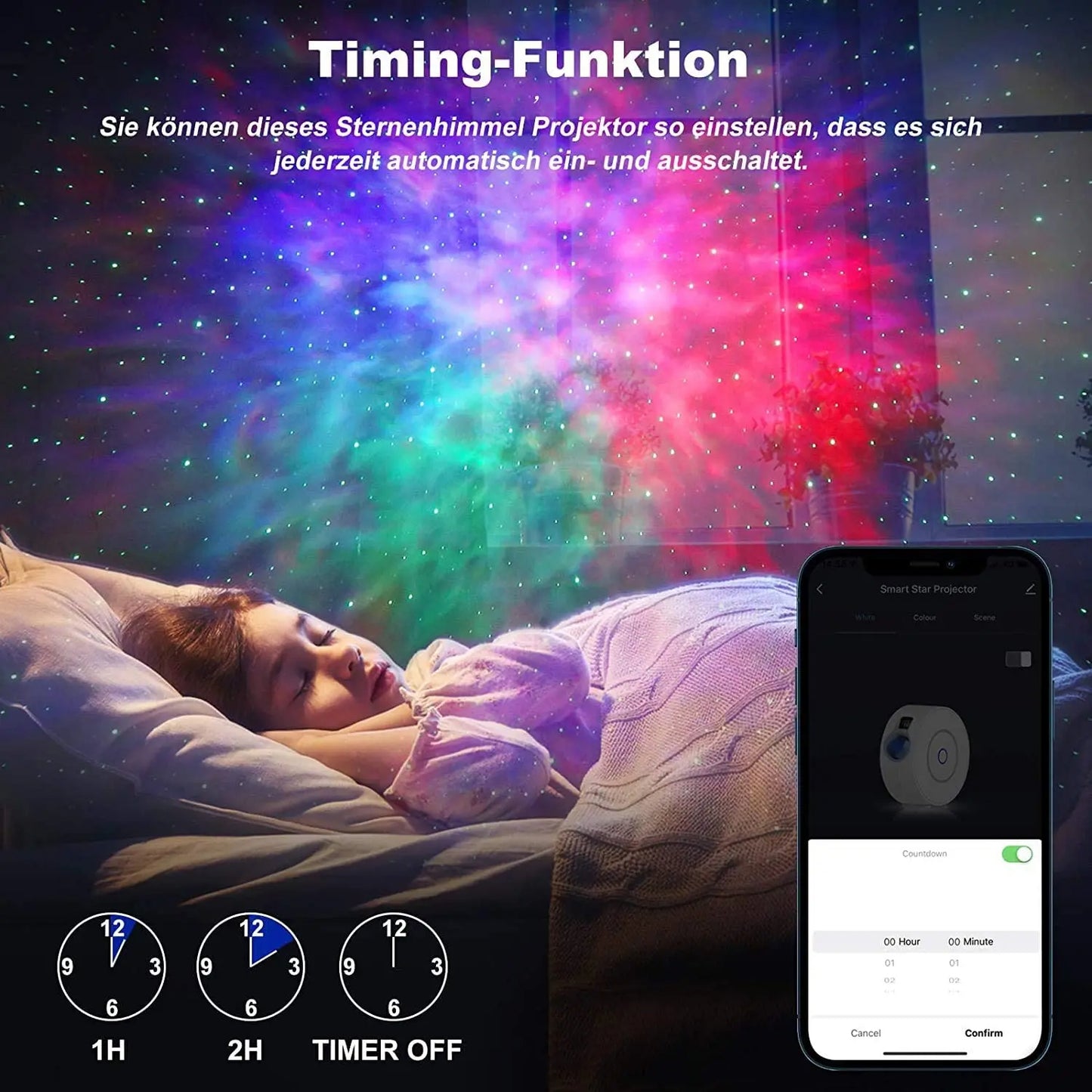 Proyector de luz nocturna inteligente Tuya WiFi Aurora Galaxy Star