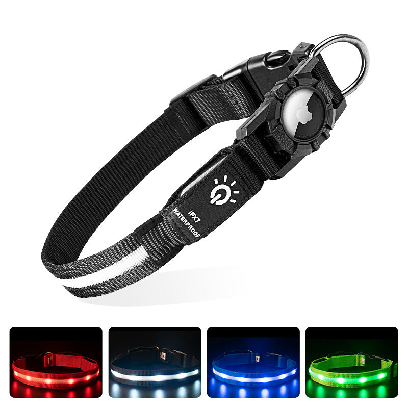 Collar LED para perros con soporte para AirTag