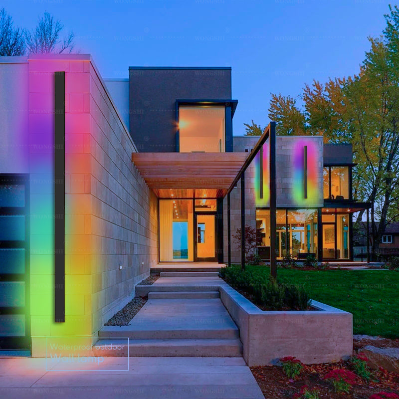 Aplique de pared RGB para exterior, impermeable, IP65, 30 cm, 10 W