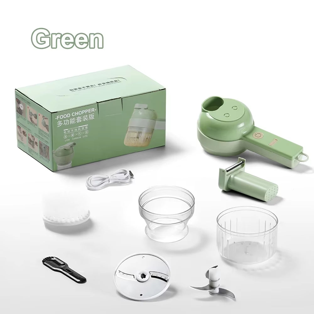 New Multi-Functional Vegetable Cutter Wireless Electric Garlic Beater Cut Onion Chili Processor Handheld Gatling Cooking Machine