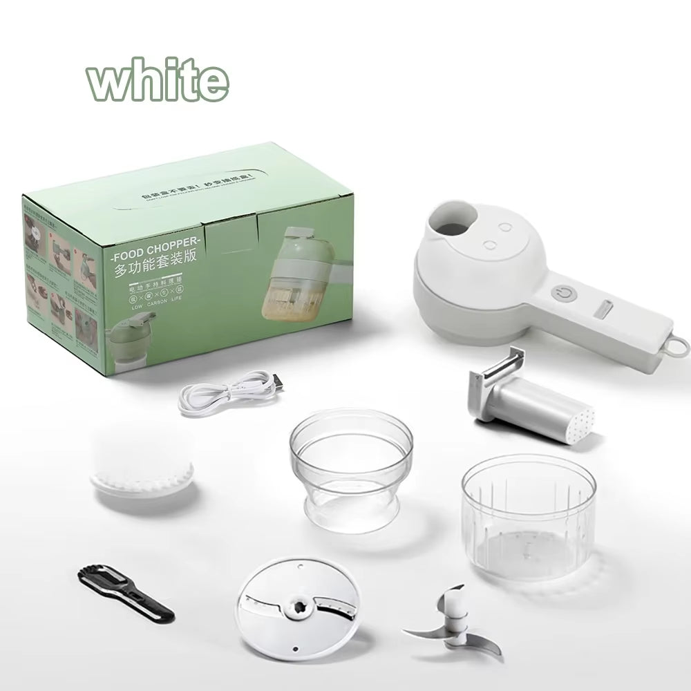 New Multi-Functional Vegetable Cutter Wireless Electric Garlic Beater Cut Onion Chili Processor Handheld Gatling Cooking Machine