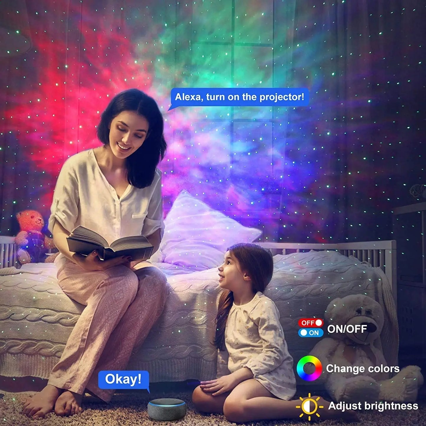 Proyector de luz nocturna inteligente Tuya WiFi Aurora Galaxy Star