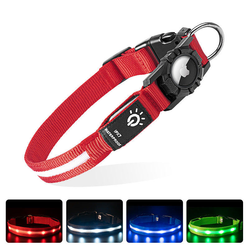 Collar LED para perros con soporte para AirTag