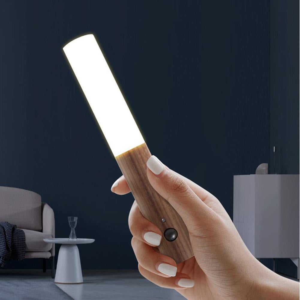 Lámpara LED de pared con sensor de movimiento de madera