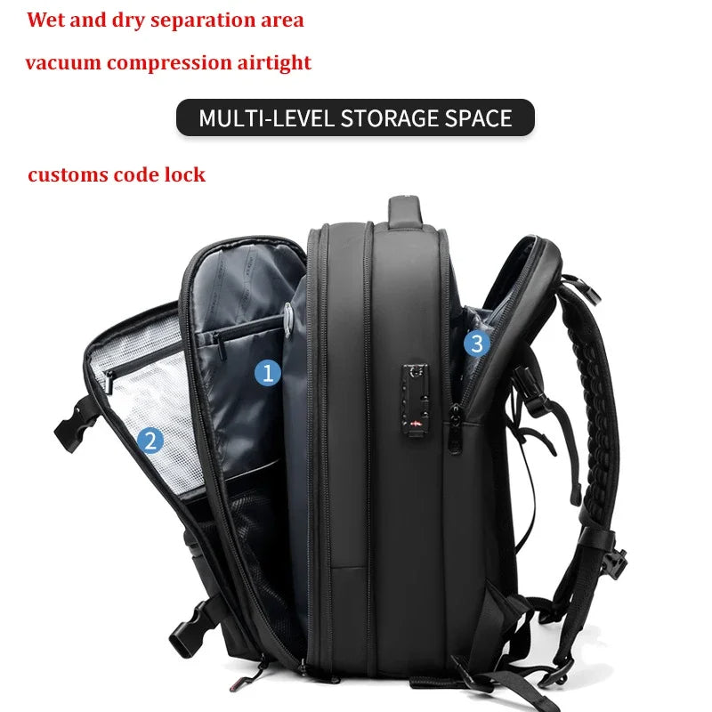 Mochila de viaje al vacío