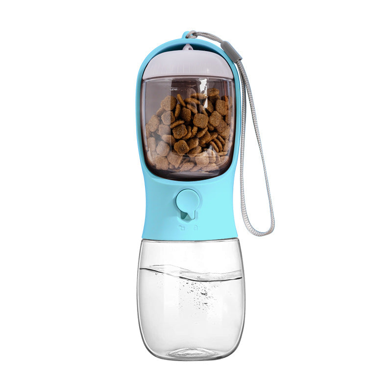Botella de agua portátil para perros con contenedor de comida