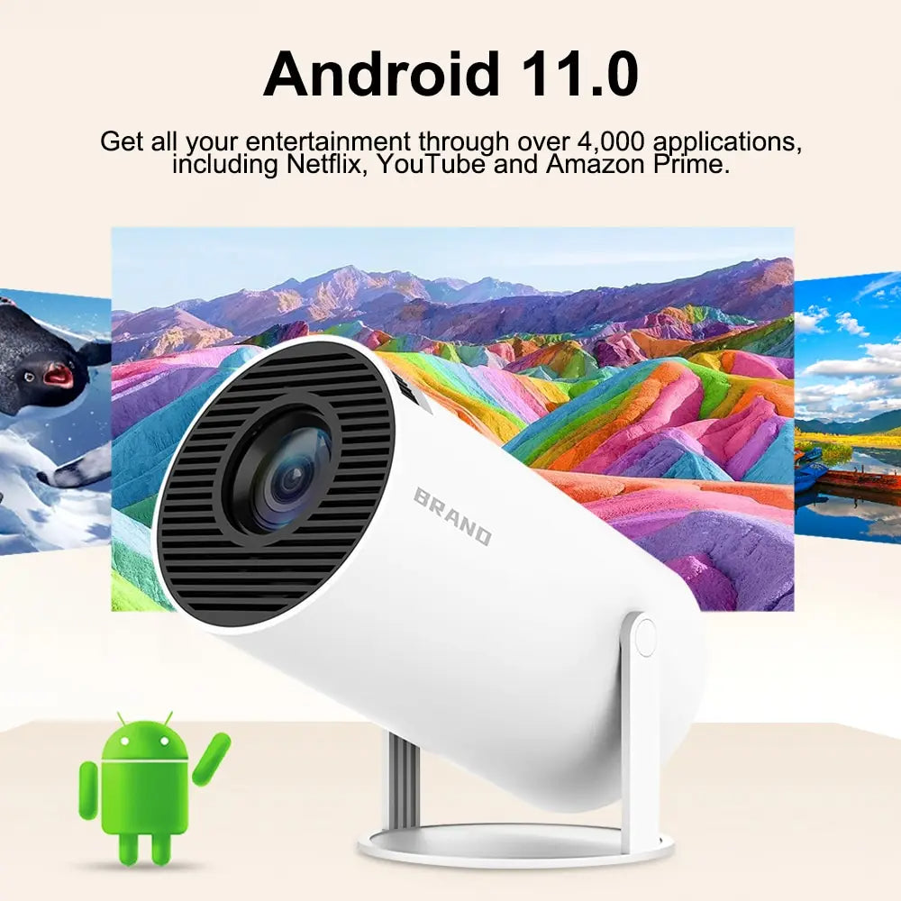 HY300 ミニプロジェクター 4K Android 11 WIFI6 BT5.0