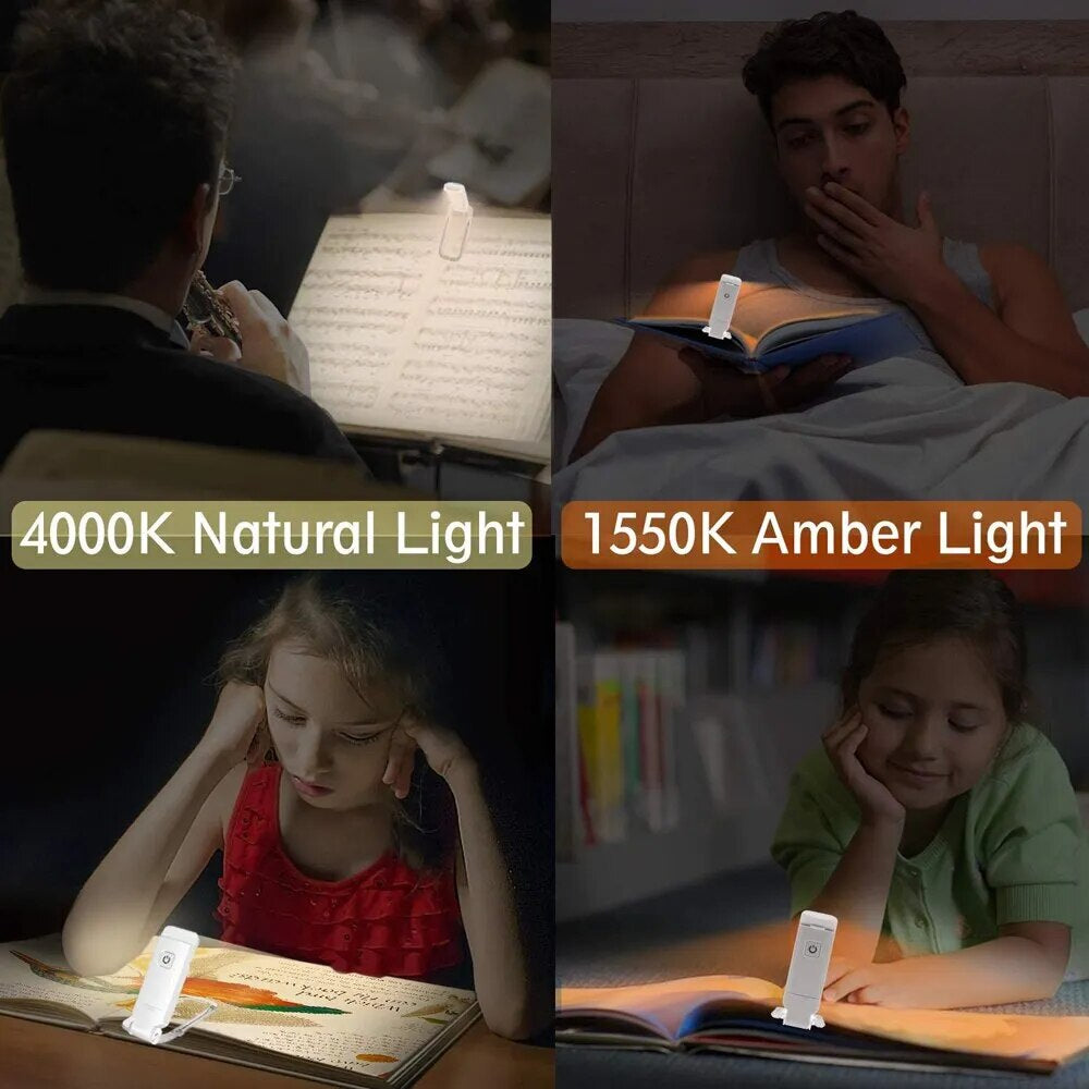Mini luz de lectura con clip LED