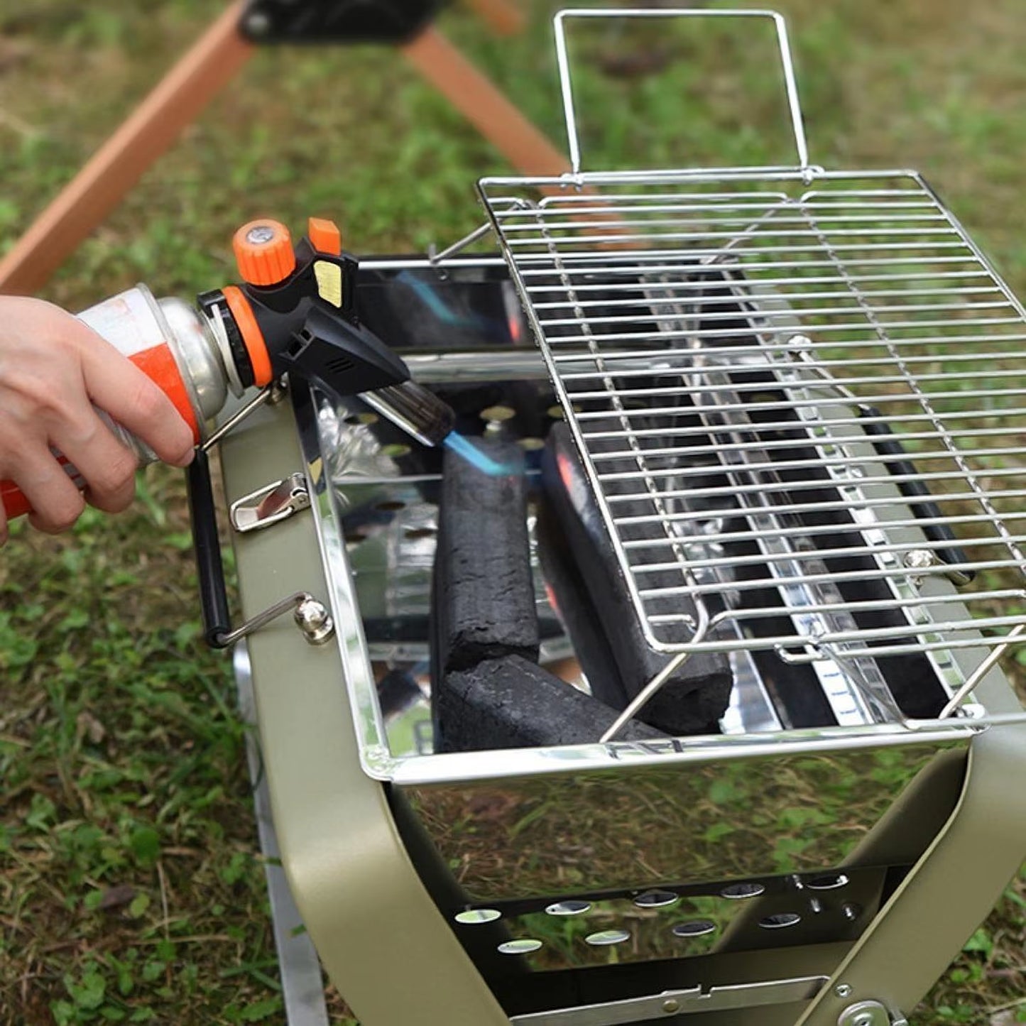 Foldable BBQ Grill Portable Mini Handheld Barbecue Rack Lightweight Wire Meshes Cookout Tools for Outdoor Camping Picnic