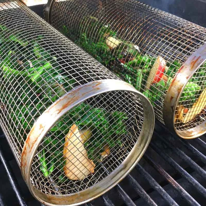 Cesta para parrilla de barbacoa de acero inoxidable