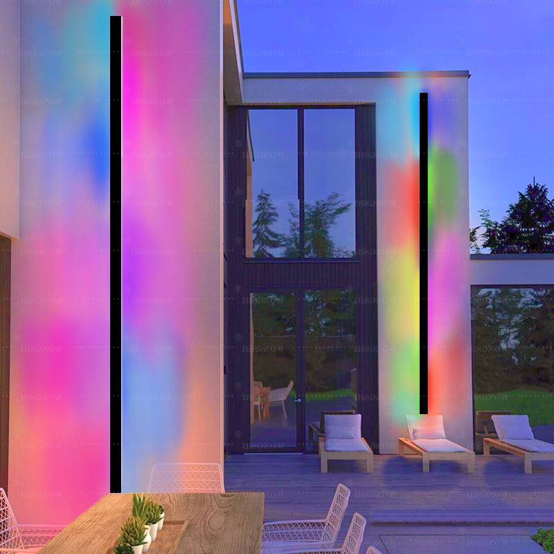 Aplique de pared RGB para exterior, impermeable, IP65, 30 cm, 10 W