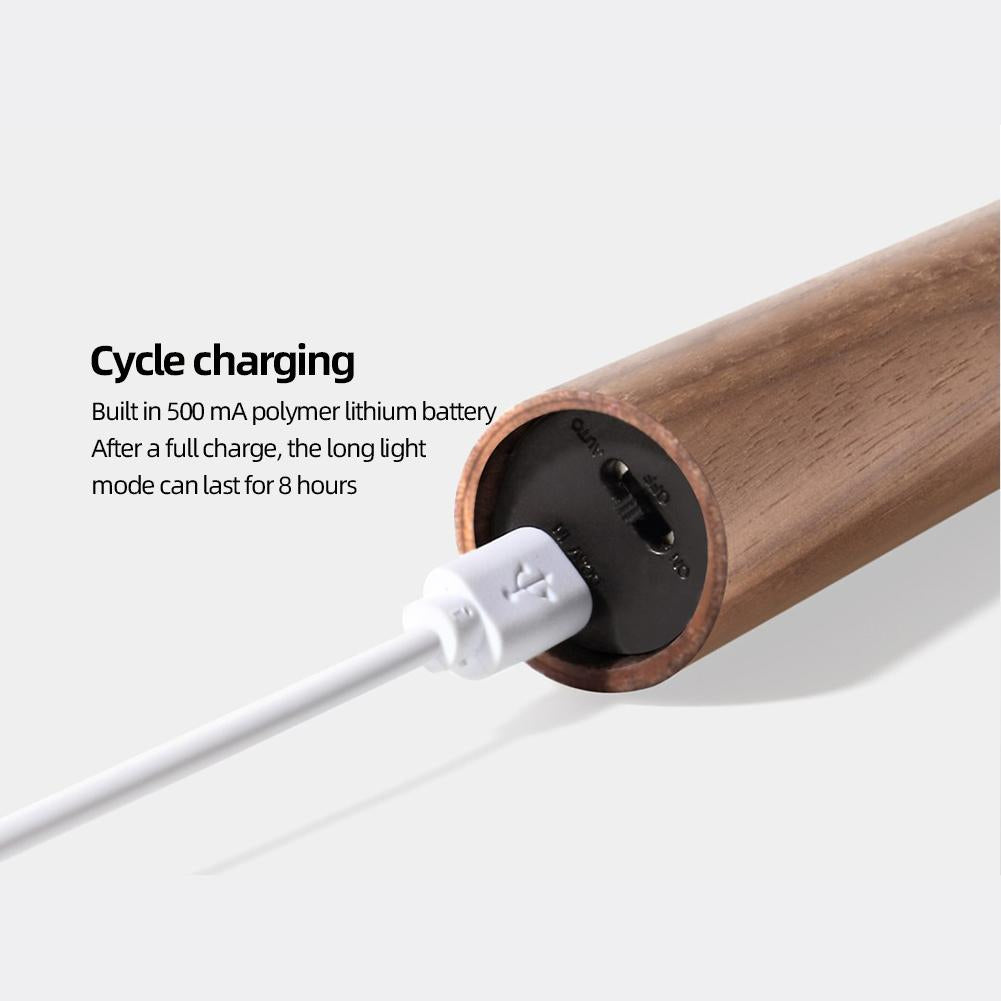 Lámpara LED de pared con sensor de movimiento de madera
