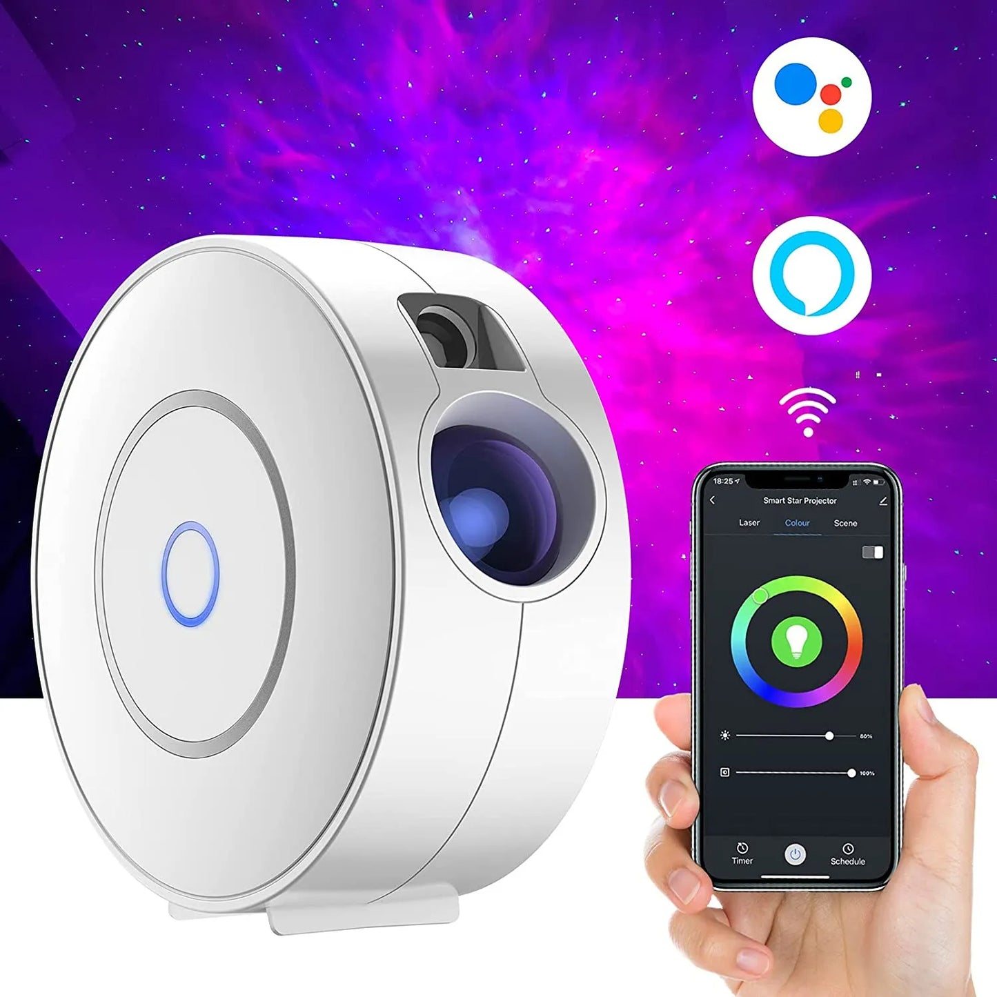 Proyector de luz nocturna inteligente Tuya WiFi Aurora Galaxy Star