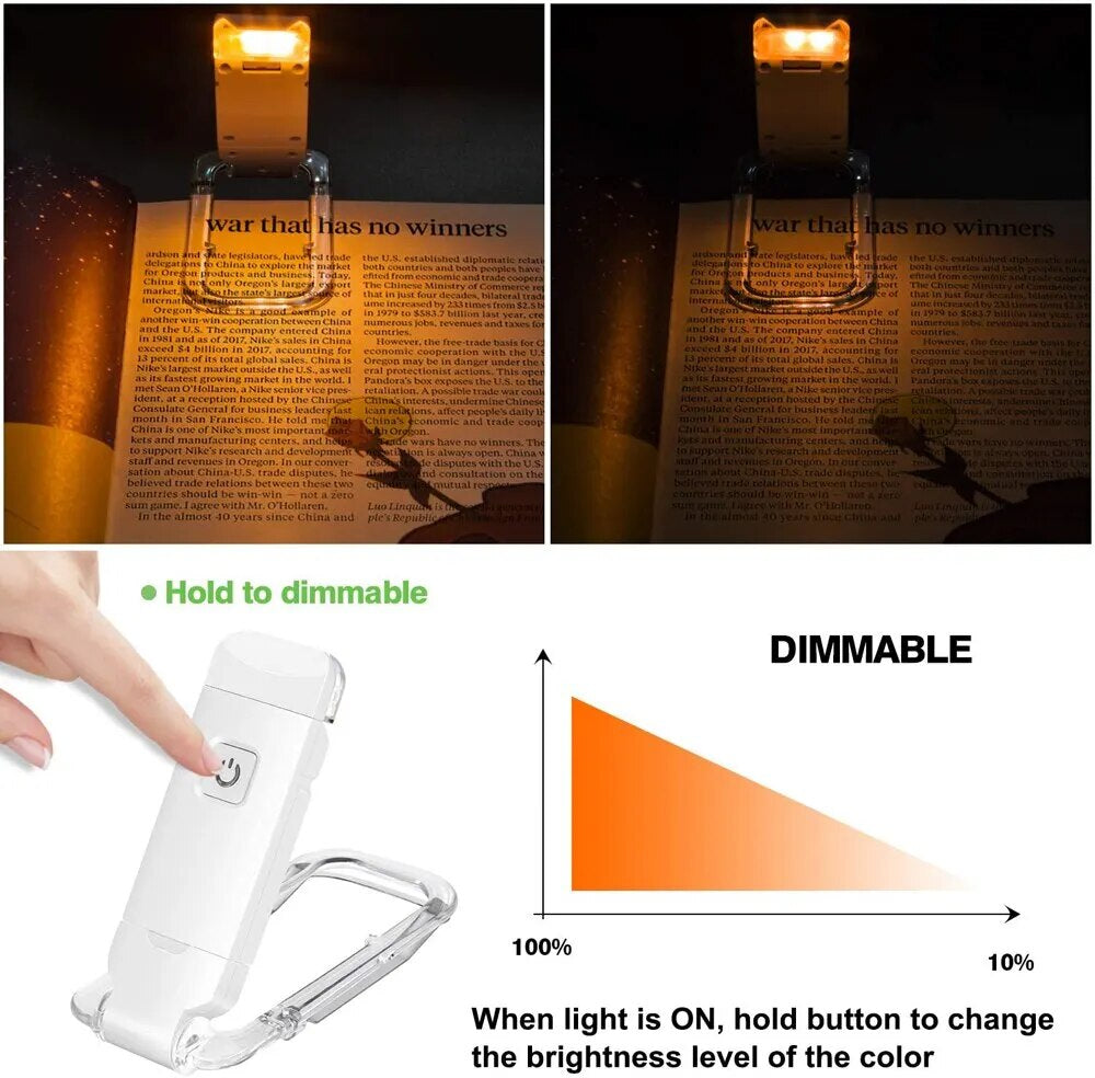 Mini luz de lectura con clip LED