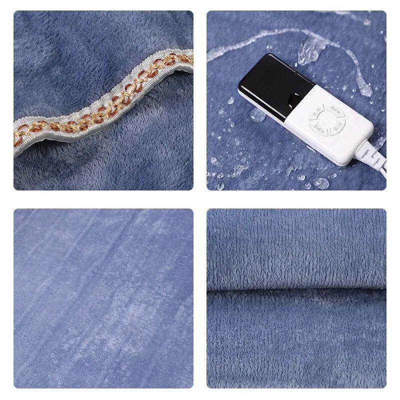 Manta térmica suave de forro polar para invierno, cálida y eléctrica.