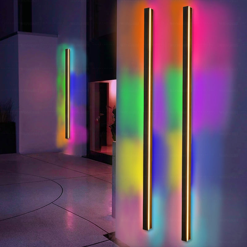 Aplique de pared RGB para exterior, impermeable, IP65, 30 cm, 10 W