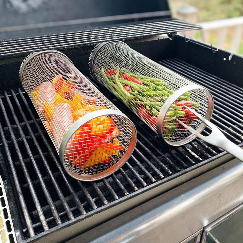 Cesta para parrilla de barbacoa de acero inoxidable