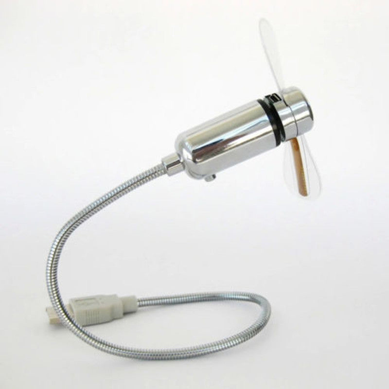 LED時計付きミニUSBファン