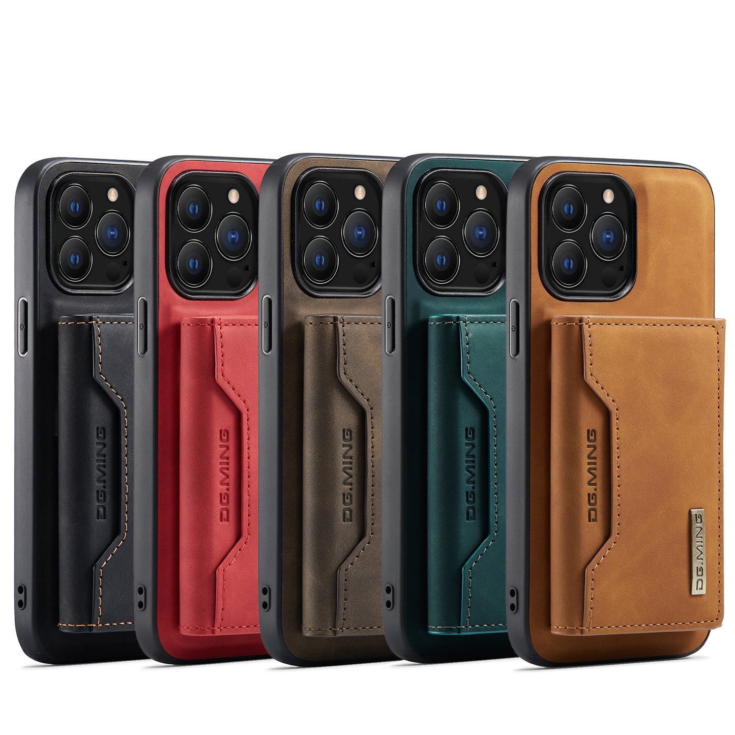 2 in 1 取り外し可能な iPhone レザーケース ウォレットとカードホルダー