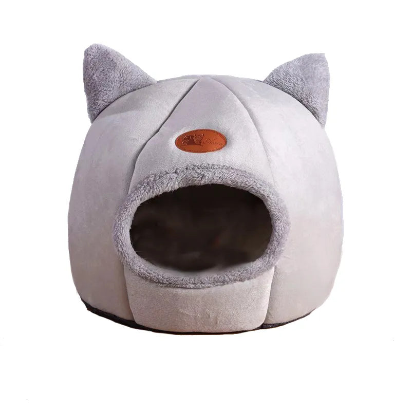 Cama cueva tipo cesta para gatos de invierno