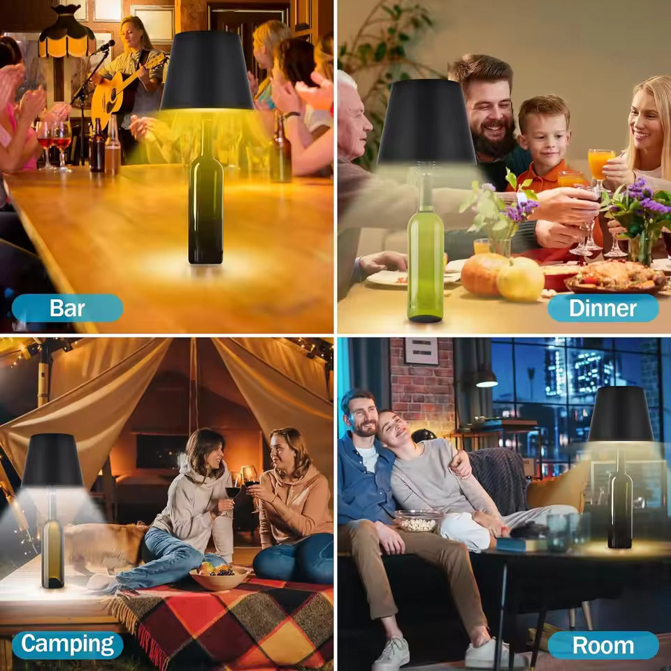 Lámpara de mesa LED con forma de botella