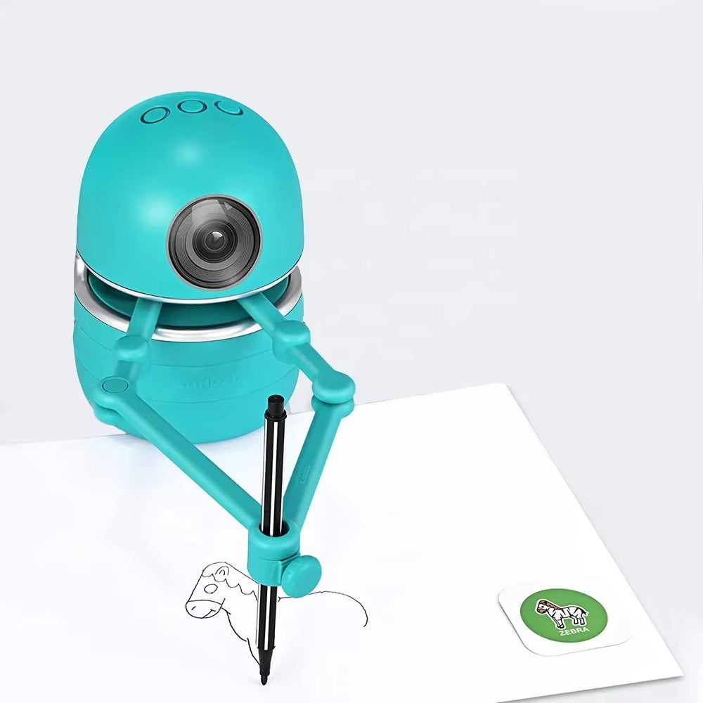 Pre-School Educational Drawing Teaching Children Painting Robot Set English Word and Math Learning Robot Toys for Kids Learning