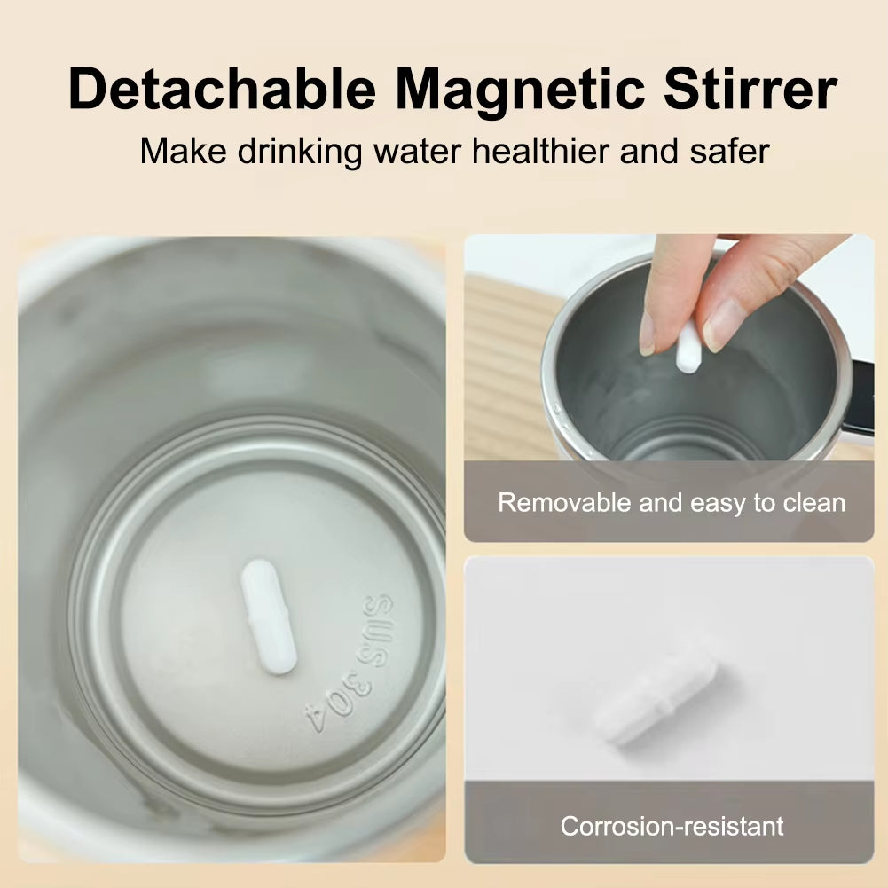Magnetic Self Stirring Coffee Mugs Portable Automatic Mixing Cup Rechargeable Self Stirring Cup with Thermometer for Home Office