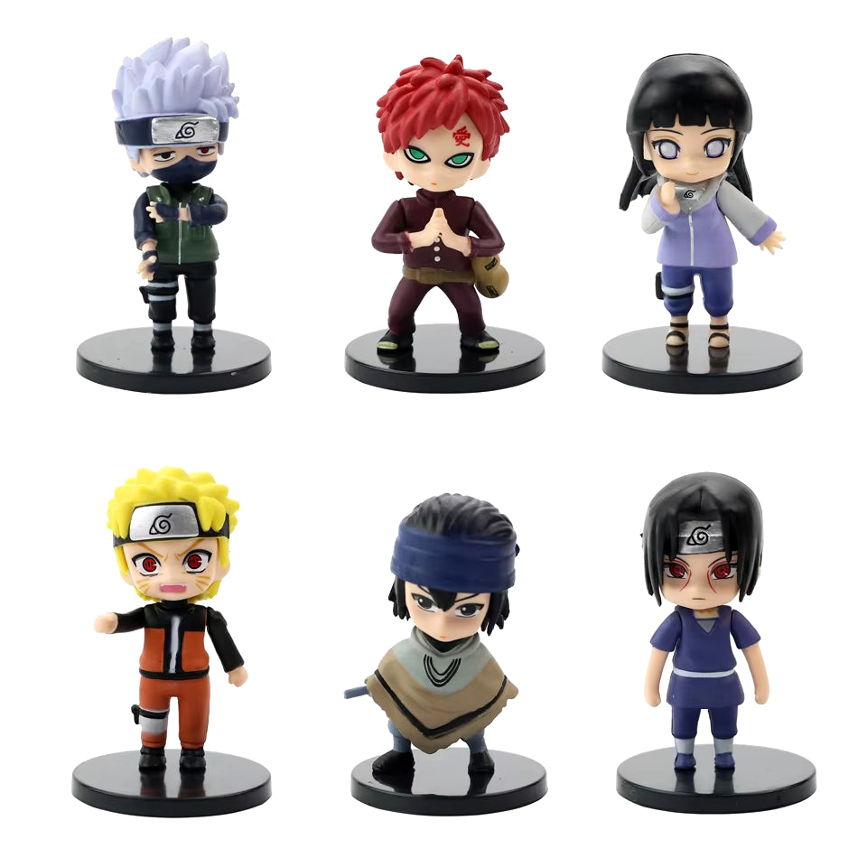 Hot 12Pcs/Set Anime Naruto Shippuden Hinata Sasuke Itachi Kakashi Gaara Anime Figure Q Version PVC Figures Toys Dolls Kid Gift