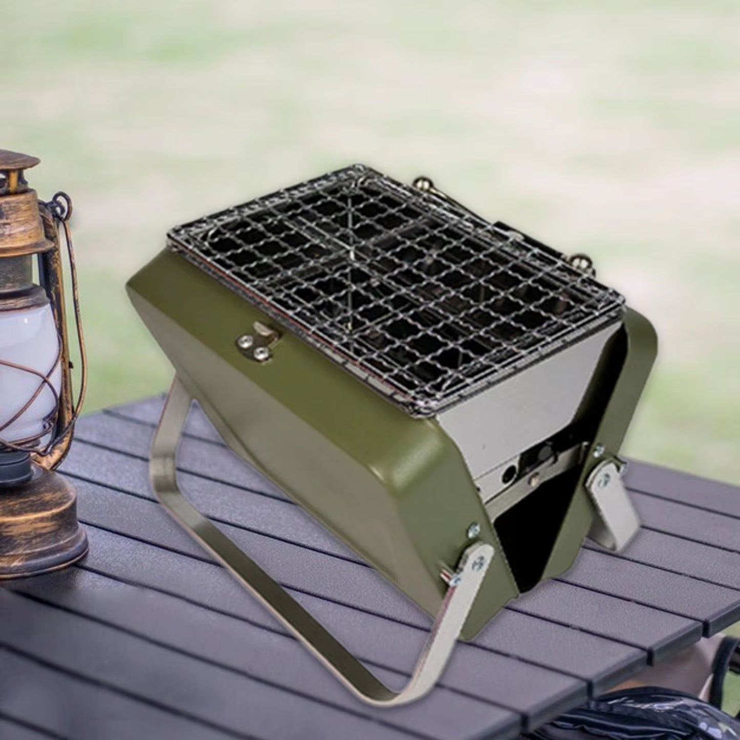 Foldable BBQ Grill Portable Mini Handheld Barbecue Rack Lightweight Wire Meshes Cookout Tools for Outdoor Camping Picnic