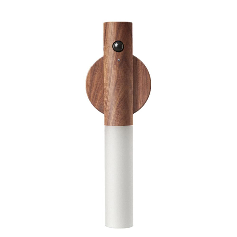 Lámpara LED de pared con sensor de movimiento de madera