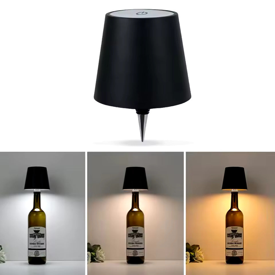 Lámpara de mesa LED con forma de botella